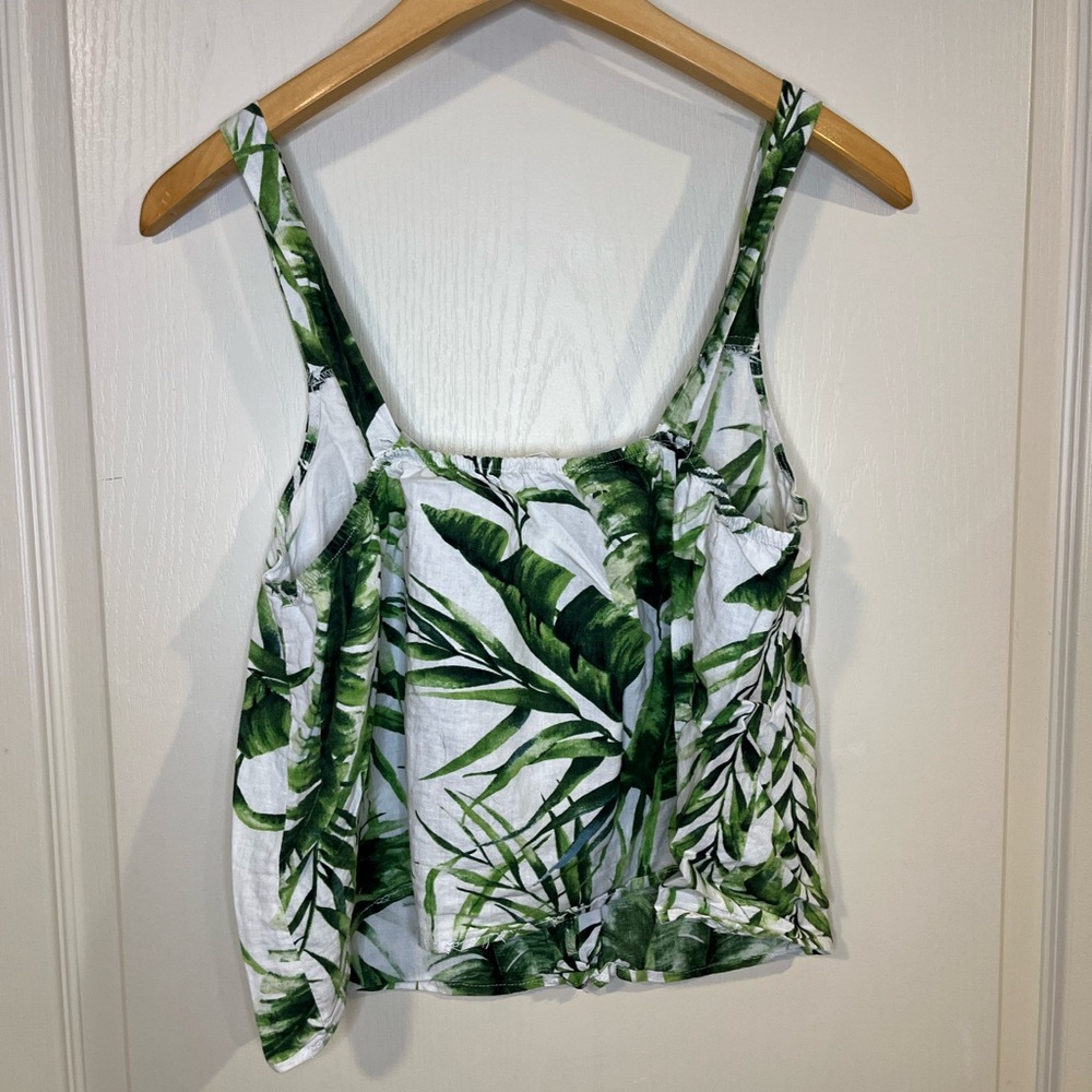 Panama Jack Green & White Tropical Button-Front Camisole - Picture 6 of 6
